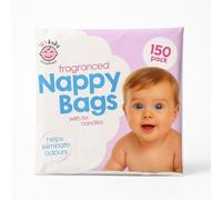 Lot de 150 sacs à couches jetables avec poignées, antibactériens, anti-fuite, contrôle des odeurs, articles de toilette pour la maison, les voyages, les nouveaux-nés, articles hygiéniques pour bébé