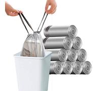 Lot de 150 sacs poubelle 10L -15L avec cordon de serrage, grands sacs poubelle solides, 45 x 50 cm -150PCS gris