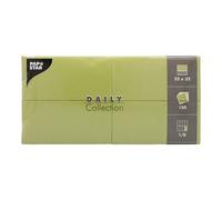 Lot de 150 serviettes « Daily Collection » - Pliées en 8-32 x 32 cm - Vert olive