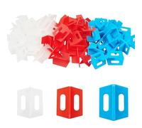 Lot de 150 systèmes de nivellement de carrelage réutilisables à 3 côtés en forme de T en céramique pour sol et mur (blanc, 1 mm, rouge, 2 mm, bleu, 3 mm)