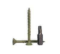 Lot de 150 vis à bois finition anti-corrosion vert 4,5 x 50 mm Tête Torx Type 17 Tête fraisée Vis d'extérieur (150, 4,5 x 50 mm)