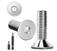 Lot de 150 Vis à Tête Fraisée M4 x 16 mm en Acier Inoxydable - Six Pans Creux DIN 7991/ISO 10642 Avec 2 Têtes Hexagonales (Argenté)