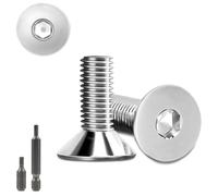 Lot de 150 vis à tête fraisée M5 x 12 mm en acier inoxydable à six pans creux M5 en acier inoxydable DIN 7991/ISO 10642 Vis à tête fraisée pour prise de courant avec 2 têtes de vis hexagonales