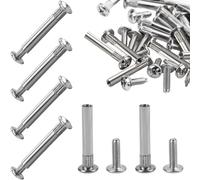 Lot de 150 vis de raccordement nickelées M4, 31-40 mm, pour raccords de meubles, 75 vis à douille, pour meubles, armoires, planches en bois