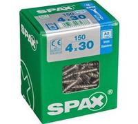 Spax Vis acier inoxydable, 4 x 30 mm, 150 unités, Filetage partiel, Tête fraisée, T-STAR plus T20, 4CUT, Acier inoxydable inoxydable A2 - 4197000400307