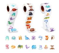 Lot de 1500 autocollants ronds pour enfants - Autocollants animaux de récompense - Rouleau d'autocollants animaux - Pour anniversaire - Pour enfants - Scrapbooking - Album photo - Cadeaux