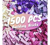 Lot de 1500 briques de construction pour filles de 6 à 7 à 8 à 12 ans, petits blocs classiques en vrac (rose, violet, blanc)