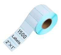 Lot de 1500 étiquettes thermiques directes par rouleau pour code-barres, adresse d'expédition, autocollants d'inventaire haute capacité résistants aux taches (1500, 2 x 1)