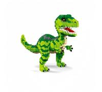 Lot de 1500 microblocs vélociraptor verts réalistes de 20 cm, briques de dinosaures à emboîter, jouet addictif d'assemblage, décoration parfaite pour la maison et cadeau pour les amateurs de