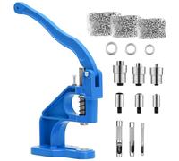 Lot de 1500 presses à œillets professionnelles - Pince à œillets - Presse à œillets - Presse à boutons pression - Presse à main - 6/10/12 mm - Pour œillets, rivets, textiles, rideaux en cuir - Bleu