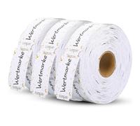 Lot de 1500 rouleaux de jetons dorés pour cartes de valeur, pour carnaval, mariage, événements, 50 x 25 mm