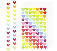 Lot de 1512 autocollants colorés en forme de cœur - Petits autocollants pour enfants - Pour scrapbooking, enveloppes, décoration, Saint-Valentin, emballage cadeau, bricolage (18 feuilles)