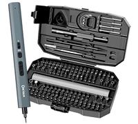 Lot de 153 tournevis électriques de précision avec 140 embouts S2, kit de tournevis magnétique rechargeable à 3 vitesses avec lumière LED, kit d'outils de réparation électronique manuel et électrique