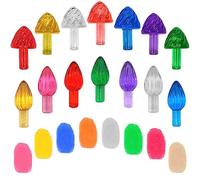 Lot de 154 lumières de rechange en céramique pour sapin de Noël comprenant de nouvelles ampoules adhésives qui n'endommageront pas la porcelaine, une flamme moyenne et des pinces à glace, 7 couleurs