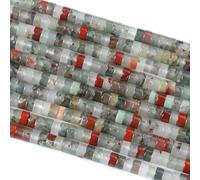 Lot de 155 tubes cylindriques en pierre de sang africaine, 2 x 4 mm, rondelles, disques d'espacement, perles en vrac pour la fabrication de bijoux