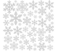 Lot de 156 autocollants de fenêtre de Noël, flocons de neige pour fenêtre - Réutilisable - Statique - En PVC - Pour fenêtre - Vitrine - Décoration de Noël
