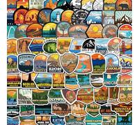 Lot de 156 autocollants en vinyle imperméable inspirés des parcs nationaux pour bouteilles d'eau, ordinateur portable, voiture, voyage, aventure