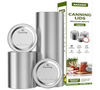 Lot de 156 couvercles de bocaux Mason réutilisables et étanches de type fendu, 70 mm, de qualité alimentaire (70 mm, argent)