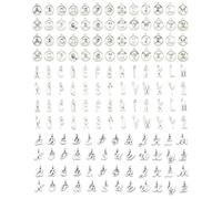 Lot de 156 petites lettres de l'alphabet de A à Z pour la fabrication de bijoux, boucles d'oreilles, bracelets, colliers, idées cadeaux créatives, bricolage et décoration de mariage, mixed, Métal, Pas