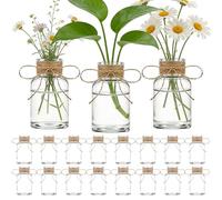 Lot de 16-150 ml vases en verre vintage pour fleurs, décoration de table, centre de table de mariage, centre de table - Vases mignons faits à la main