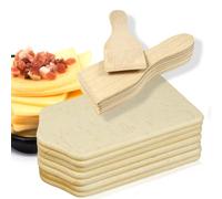 Lot de 16 accessoires pour raclette comprenant 8 spatules et 8 planchettes en bois de hêtre
