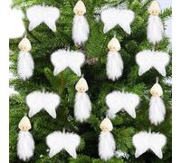 Lot de 16 ailes d'ange pour sapin de Noël - Ailes d'ange - Décoration de sapin de Noël - Blanc - Ailes d'ange - Plumes décoratives - Décoration pour fête de Noël - Bricolage