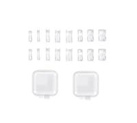 Lot de 16 ajusteurs de taille de bague avec 2 boîtes de rangement, 8 tailles de serrage en silicone pour anneaux lâches, entretoises invisibles pour homme et femme