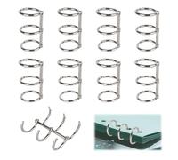 Lot de 16 anneaux de reliure métalliques, 20 mm, pour papier A4, fiches, avec finition en nickel, pour cahiers, dossiers, scrapbooking, argenté