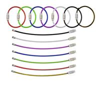 Lot de 16 anneaux en fil d'acier inoxydable pour porte-clés avec verrou à vis sécurisé - 7 couleurs