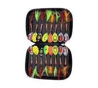 Lot de 16 appâts artificiels à paillettes Crankbait Cuillère pour pêche Spinner Leurre dur Leurre large Cuillère pour appât Crankbait