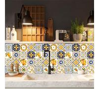 Lot de 16 autocollants de carrelage amovibles pour salle de bains, cuisine, salle de bains, cuisine, 15 x 15 cm, durables, imperméables, résistants à l'huile