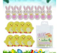 Lot de 16 autocollants de Pâques en mousse dans un sac réutilisable - Formes d'animaux avec dos autocollant, parfaits pour les fêtes de Pâques, les travaux manuels et la décoration de la maison