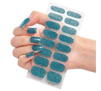 Lot de 16 autocollants pour ongles en gel semi-durci - Autocollants brillants et pour une application et un retrait faciles
