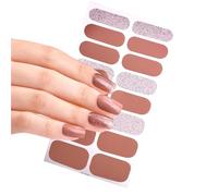 Lot de 16 autocollants pour ongles semi-durs style français Semi rayures polonaises pour femmes Moyens rapides et confortables de créer des ongles à la mode