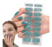 Lot de 16 autocollants semi-durcis pour | Autocollants à ongles pour finition gel pour femmes, filles, adolescentes, quotidien, fête, voyage,