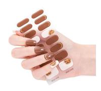 Lot de 16 autocollants semi-durcis pour ongles en gel avec lampe UV/LED - 16 autocollants tendance pour nail art - Bandes semi-durcies pour pédicure - Kit de démarrage