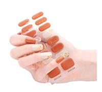 Lot de 16 autocollants semi-durcis pour ongles en gel avec lampe UV/LED - 16 autocollants tendance pour nail art - Bandes semi-durcies pour pédicure - Kit de démarrage