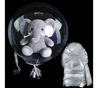 Lot de 16 ballons bobo transparents à col large de 76,2 cm - Ballons en TPU transparent pour le jour de l'indépendance, Halloween, Thanksgiving, le Nouvel An, les anniversaires et les fêtes prénatales