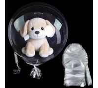 Lot de 16 ballons bobo transparents à col large de 76,2 cm - Ballons en TPU transparent pour le jour de l'indépendance, Halloween, Thanksgiving, le Nouvel An, les anniversaires et les fêtes prénatales