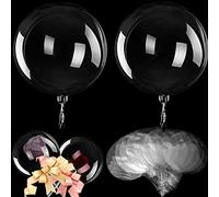 Lot de 16 ballons Bobo transparents de 61 cm, grands ballons Bobo ronds transparents pour lumineux à LED, anniversaire, fête de Noël, décorations de mariage, intérieur et extérieur