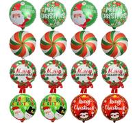 Lot de 16 ballons de Noël en aluminium - Décorations de fête de Noël, Père Noël, bonhomme de neige, sapin de Noël, décoration pour anniversaire, Noël, mariage, Nouvel An, carnaval, festival, fête de