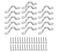 Lot de 16 bandes à œillets haute performance en acier inoxydable pour surface de bateau, œillet, boucle de recouvrement de kayak, point d'ancrage avec vis de fixation, sangle d'arrimage en acier