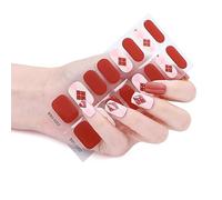 Lot de 16 bandes de vernis à ongles autocollantes pour femme - Couleur chaude