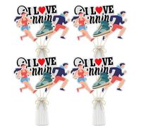 Lot de 16 bâtons de centre de table sur le thème de la course à pied, de cross-country ou de marathon - Fournitures de décoration sur le thème du sport