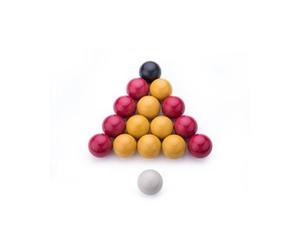 Lot de 16 billes de billard Ø 50.8 mm en résine pour jeu anglais 8 pool