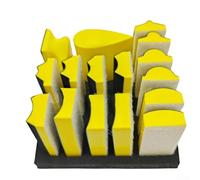 Lot de 16 blocs de ponçage à la main, blocs convexes et concaves interchangeables, 40 feuilles de papier abrasif imperméables en oxyde d'aluminium pour la maison, la voiture