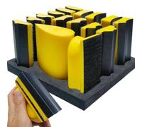 Lot de 16 blocs de ponçage à main, fermeture , matériau en mousse souple et durable, différents patins de ponçage, plaque arrière , installation facile