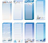 Lot de 16 blocs-notes magnétiques pour réfrigérateur, liste de choses à faire pour réfrigérateur, liste de courses (style hiver)