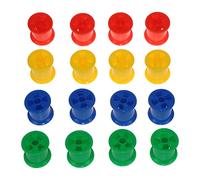 Lot de 16 bobines en plastique durable et coloré pour perroquet, jouets à mâcher, jouets pour pieds, couleurs vives, jouet pour petits perroquets, perruches, maracas