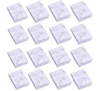 Lot de 16 boîtes à bijoux en marbre blanc - Boîte cadeau carrée en carton - Cadeau pour mariages, baptêmes, fêtes, Noël et bien plus encore - par TRIXES